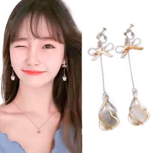 Brincos Dourado Sobrepor Delicados Feminino Metal de Pressão