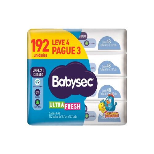 Lenço Umedecido Babysec Galinha Pintadinha Ultrafresh 192 Unidades