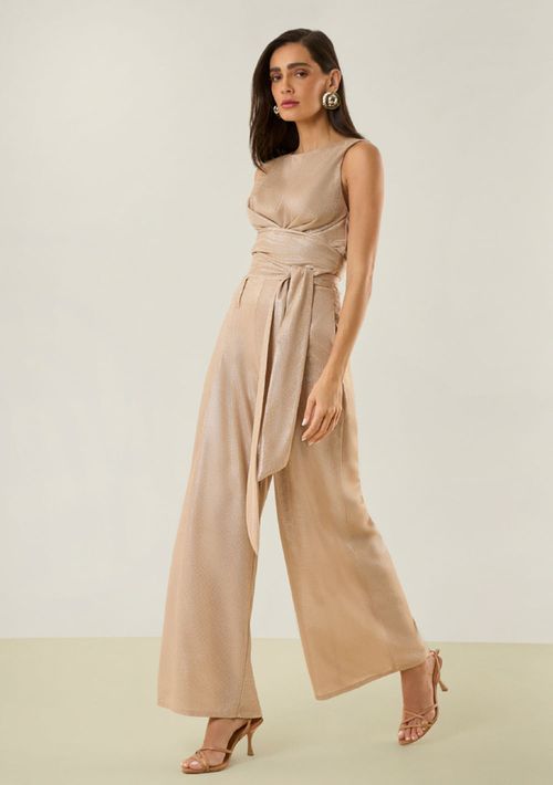 Regata Maria.Valentina Ajustada Decote Canoa Cropped Bege