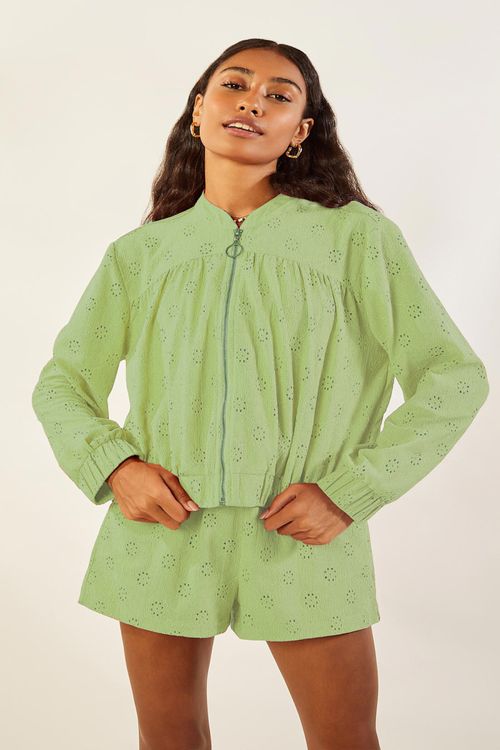 Jaqueta Zinco Bomber Com Elástico Verde Claro