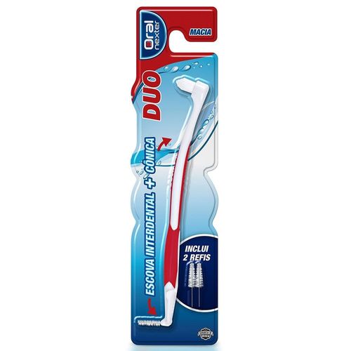 Kit Escova Dental Oral Nexter Interdental Pro Duo + 2 Refis Cônica