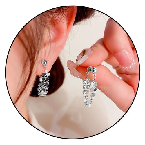 Brincos Mulheres Bolinhas Luxo Strass Brilho Festa Casamento