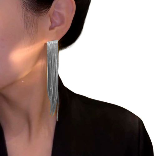 Brincos Feminino Luxo Festas Casamento Franja Prata