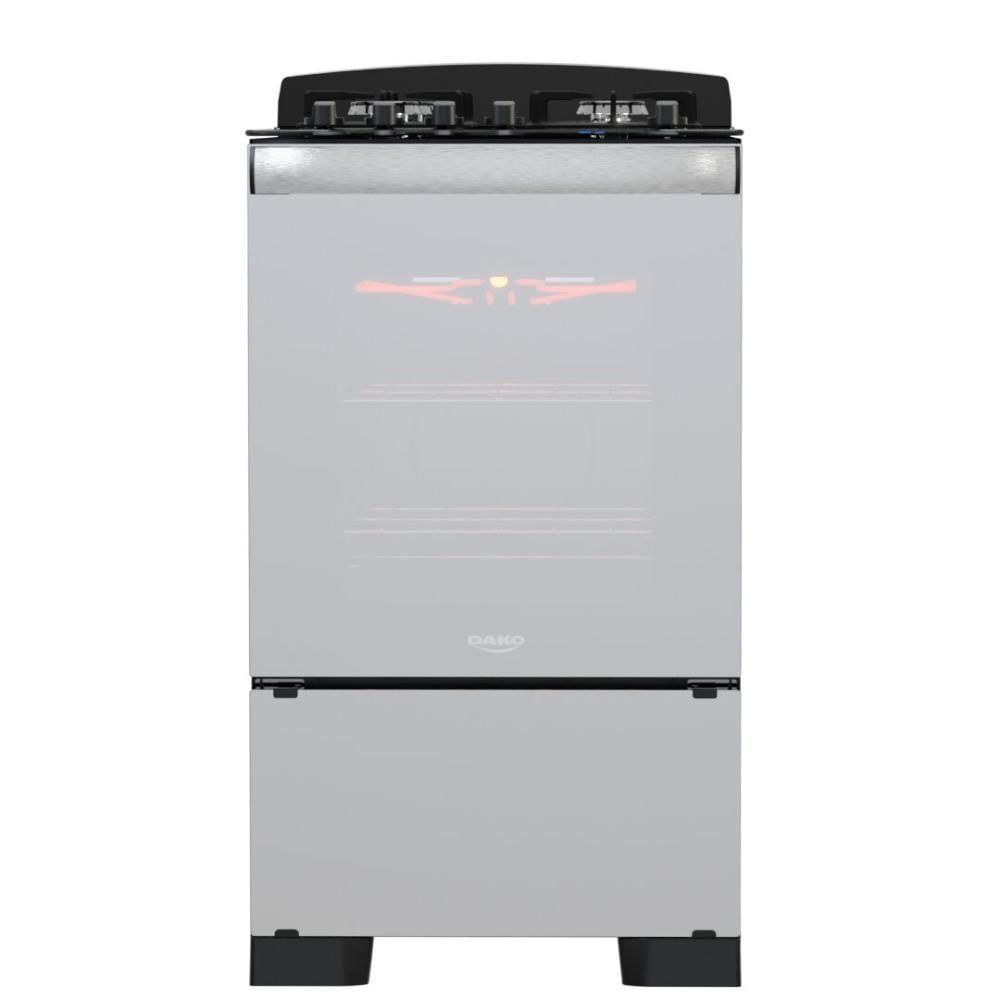 Fogão 4 Bocas Dako Diplomata Glass Grill Style Inox Mesa em Vidro - Bivolt - 300002163