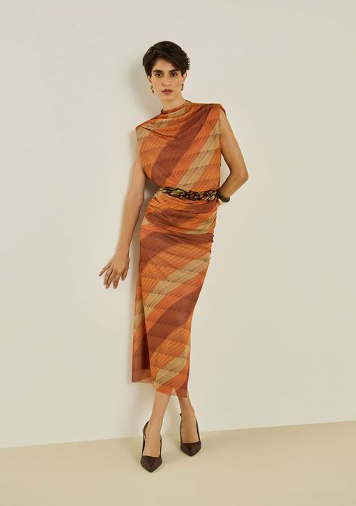 Regata Maria.Valentina Solta Gola Alta Padrão Laranja