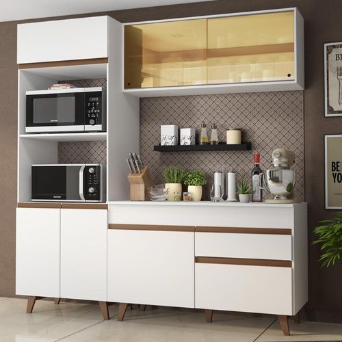 Cozinha Compacta Reims com Armário e Balcão Branco Madesa
