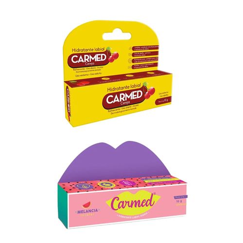 Kit 2 - Hidratante Labial Carmed Sabor Melancia e Cereja 10g cada