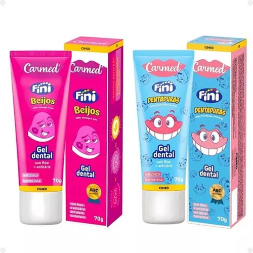 Kit Gel Dental Carmed Dentaduras e Beijos 70g Cada