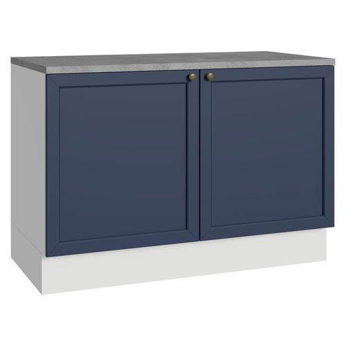 Balcão de Cozinha 120 cm 2 Portas Branco/Azul Vik Madesa