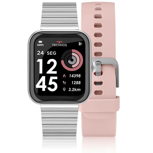 Smartwatch Technos Connect MAX Prata e Rosa - TMAXAK/C7K TMAXAK/C7K