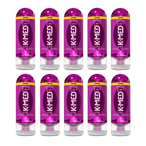 Kit 10 Gel Lubrificante Íntimo K-MED 2 em 1 203g cada