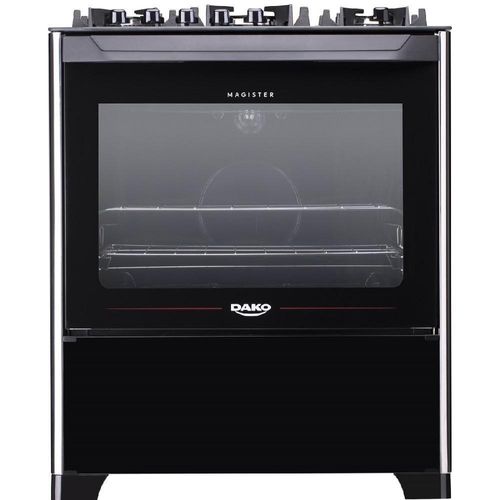 Fogão Dako 5 Bocas Magister Preto Com Mesa de Vidro - Bivolt