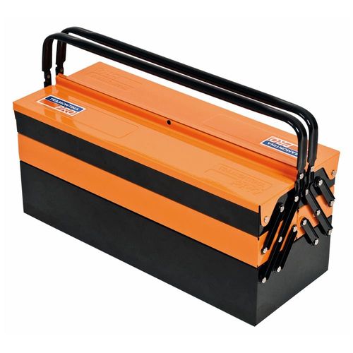 Caixa Sanfonada Tramontina Pro 44952000 com 5 Gavetas e Alças Dobráveis - Preto/Laranja