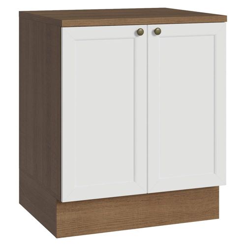Balcão de Cozinha 70 cm 2 Portas Rustic/Branco Vik Madesa
