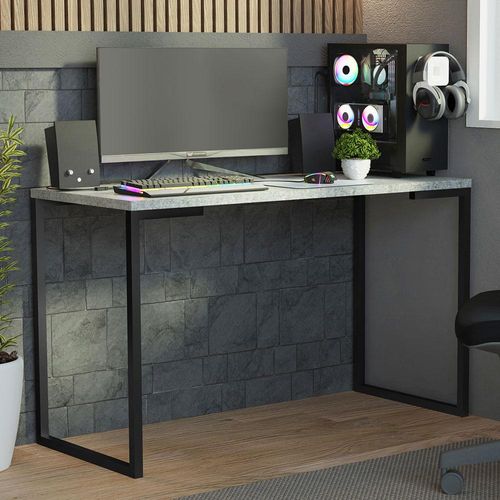 Mesa de Escritório Industrial Cinza 120cm Mood Madesa