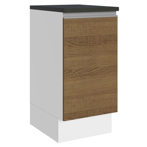 Balcão Armário de Cozinha 100% MDF 40 cm 1 Porta Branco/Rustic Acordes Madesa