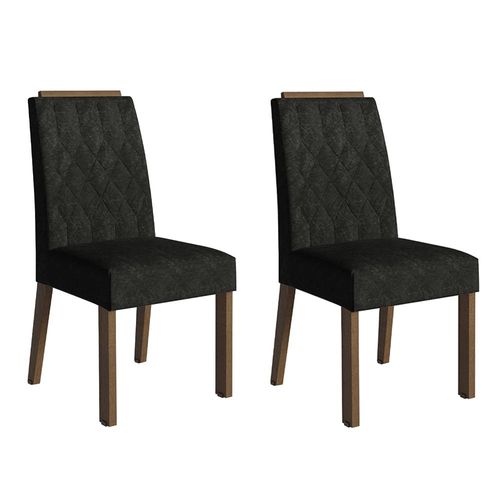 Kit 2 Cadeiras de Jantar 4256 com Espaldar Rustic/Oxford Madesa