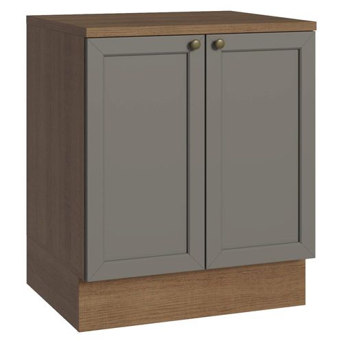 Balcão de Cozinha 70 cm 2 Portas Rustic/Cinza Vik Madesa