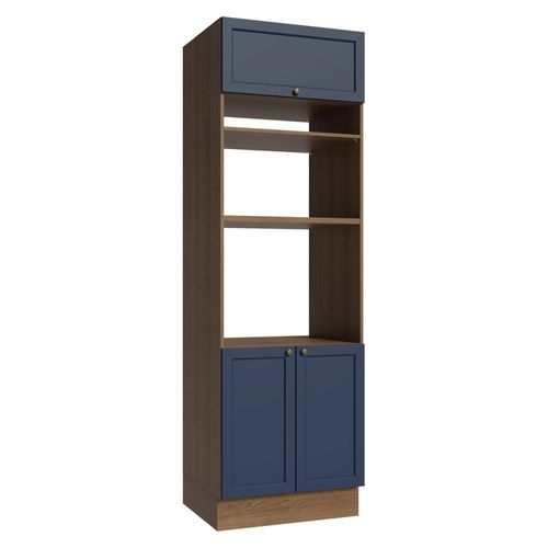 Torre Quente 70 cm 3 Portas Rustic/Azul Vik Madesa