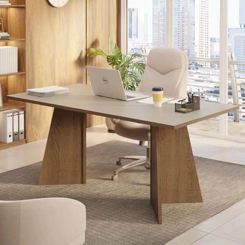 Mesa para Escritório Diretor Presidente 180cm Rustic/Crema 5388Madesa