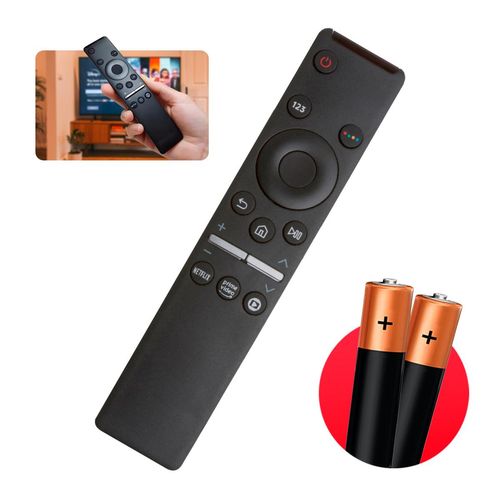 Controle Remoto Para Tv Samsung Smart 4k Netflix Prime Globoplay + 2 Pilhas