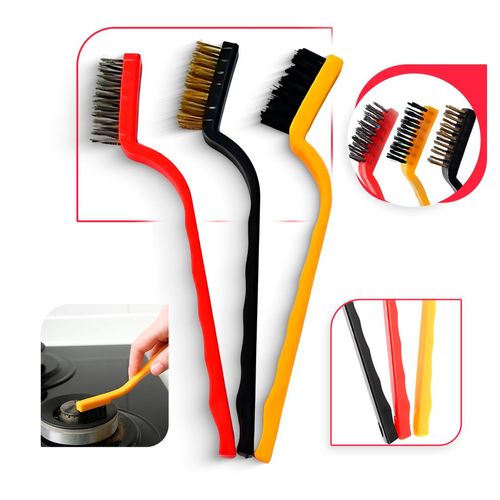 Kit Escova Aço Cobre Nylon Escovinha Multiuso Para Limpeza Profissional