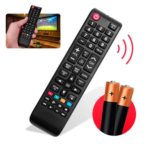 Controle Remoto Para Tv Samsung Smart Hub + 2 Pilhas