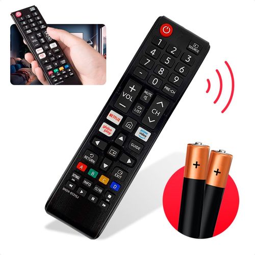 Controle Remoto Para Tv Samsung Smart Netflix Globoplay Prime + 2 Pilhas