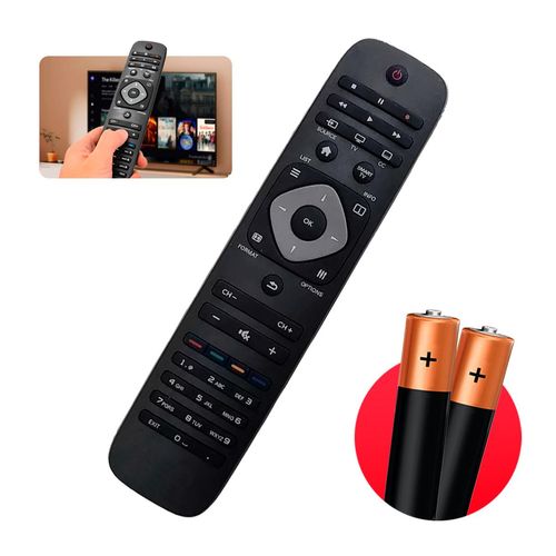 Controle Remoto Para Tv Philips Smart Universal Lcd Led + 2 Pilhas
