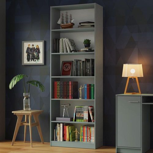 Estante Livreiro Madesa com 6 Nichos - Cinza