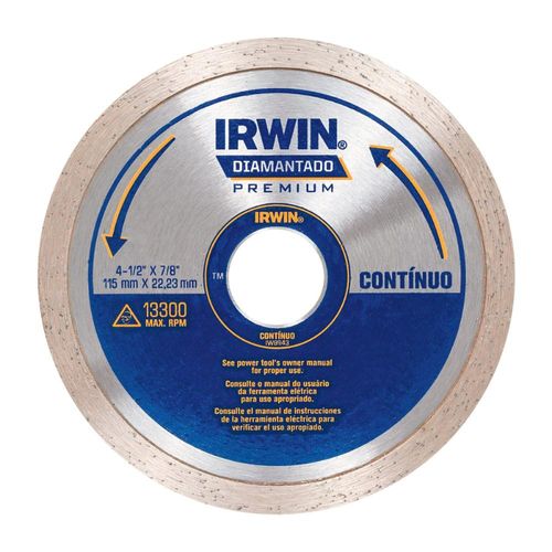 Disco Diamantado Liso Premium de 115mm x 22.22mm Irwin IW8943