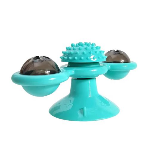 Brinquedo Interativo para Gatos Moinho Cata-Vento com Luz LED e Catnip – Giratório, Ventosa e Erva de Gato Antiestresse