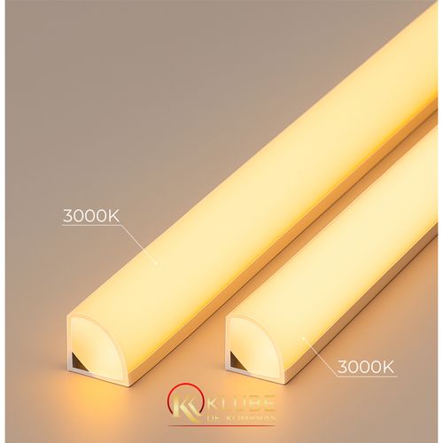 Kit 2 Perfil de Alumínio 45º Sobrepor 1 Metro cada – Luz Quente (3000K)