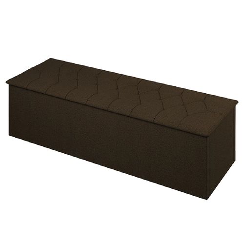Calçadeira Baú Casal Istambul Dobuê 1,40m Suede Chocolate