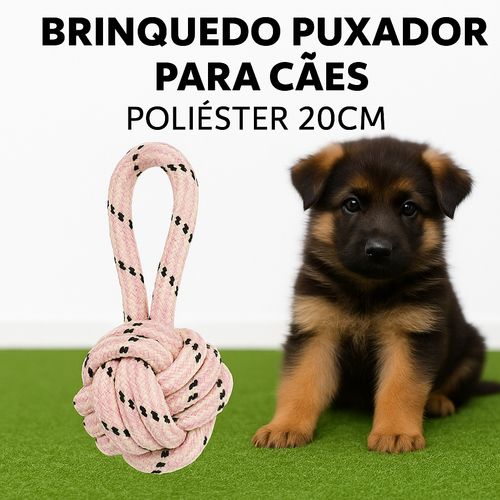 Brinquedo Puxador Nó de Poliéster 20cm para Cachorros Mordedor Resistente Pet Treinamento Cães