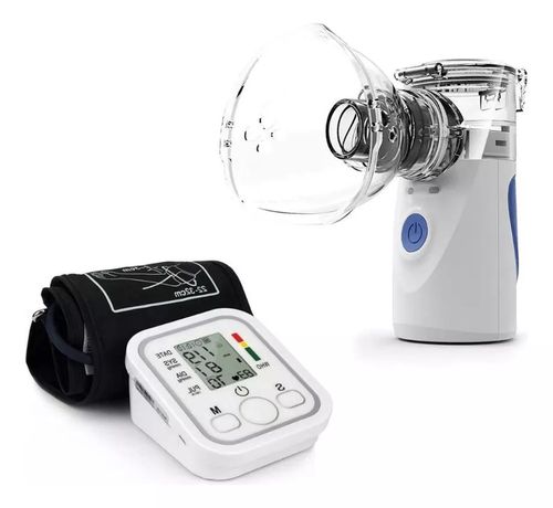 Kit Medidor De Pressão Arterial + Nebulizador Inalador Portatíl
