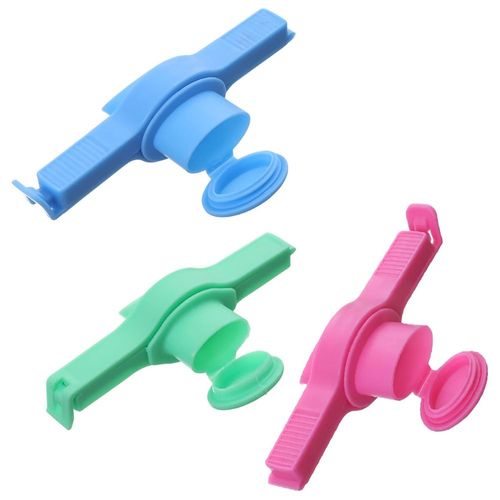 Kit 3 Presilhas Clipe de vedação de alimentos embalagem Lanche Ração Lavanderia com boca de vedação com tampa