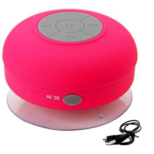 Mini Caixa de Som com Bluetooth e Microfone Resistente à Àgua Cor Rosa