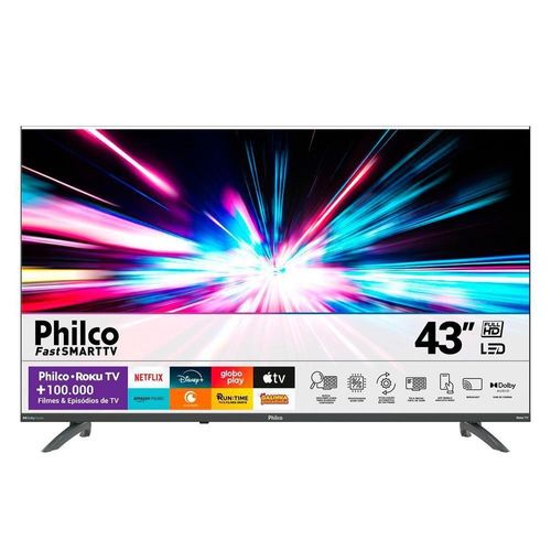 Smart TV 43” Philco PTV43VA4REGB LED Roku TV e Dolby Audio