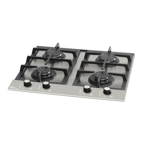 Cooktop a Gás Fischer 4 Bocas Platinium com Trempe de ferro fundido Mesa Aço Bivolt