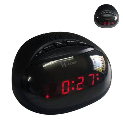 Rádio Relógio Herweg Ref: 8112-034 Preto
