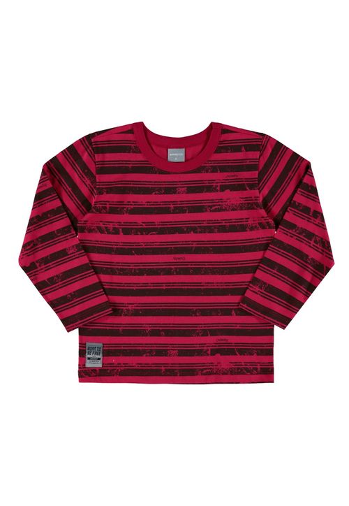 Camiseta Manga Longa Listrada Infantil Quimby