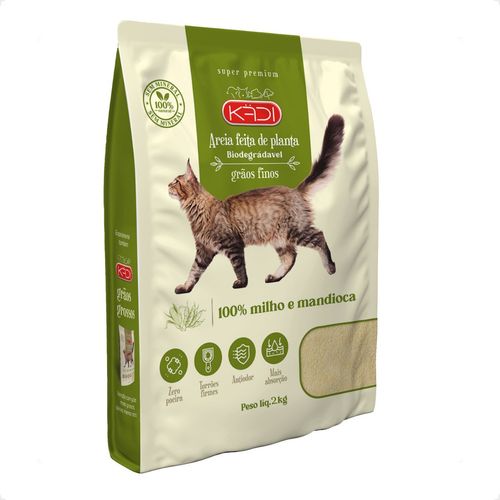 Areia Biodegradável Kadi Grãos Finos - 2Kg