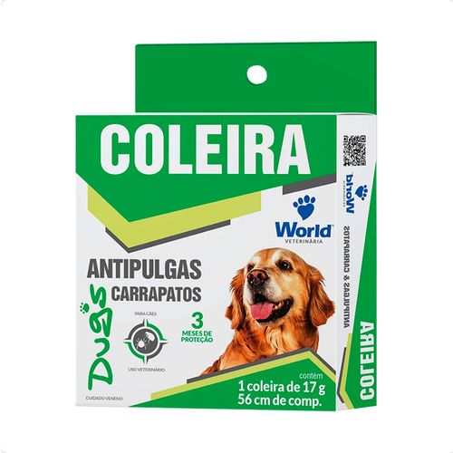 Coleira Antipulgas e Carrapatos Dugs World - 56cm