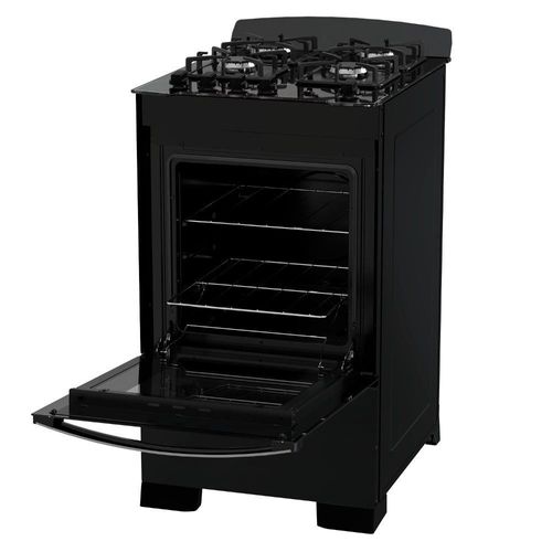 Fogão 4 Bocas Preto com Mesa de Vidro Dako Diplomata Bivolt