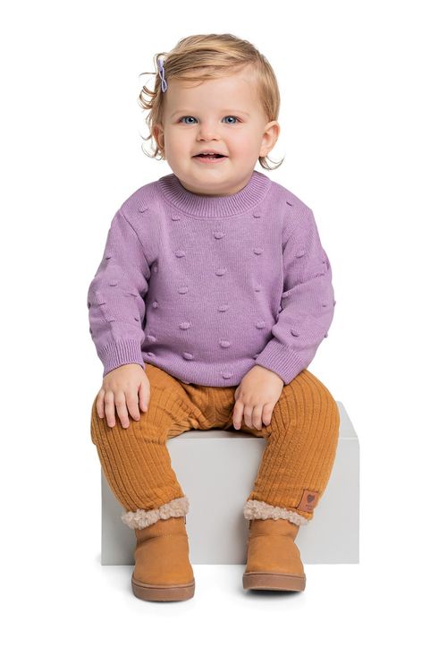 Blusão em Tricô para Bebê Menina Quimby