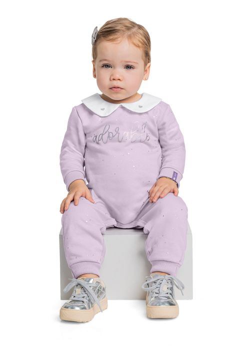Macacão com Glitter para Bebê Menina Quimby