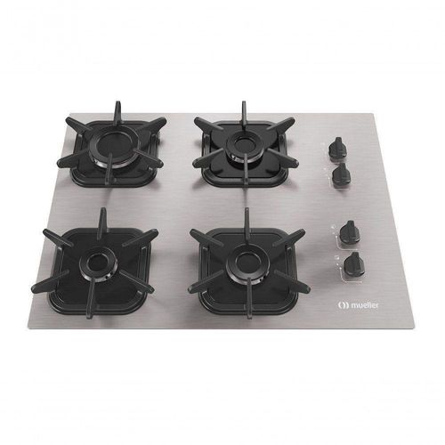 Cooktop Mueller 4 Bocas De Alumínio Com Queimador Ultra Chama Mcg4bk Bivolt