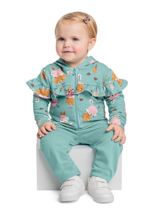 Conjunto com Jaqueta e Calça para Bebê Menina Quimby