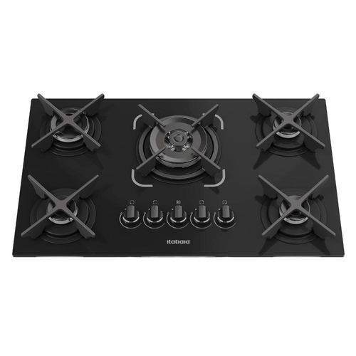 Cooktop Itacook Itatiaia 5 Bocas Preto Tripla Chama Bivolt 127V 220V